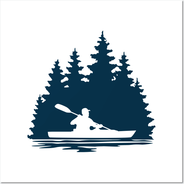 Silhouette of a Kayker Paddling Wall Art by SAMMO